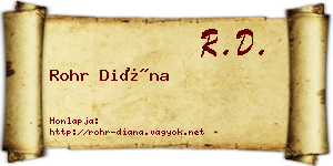Rohr Diána névjegykártya